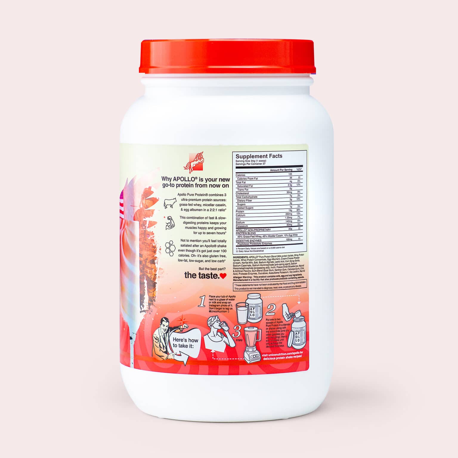 APOLLO Strawberry Cheesecake Protein Powder Unico