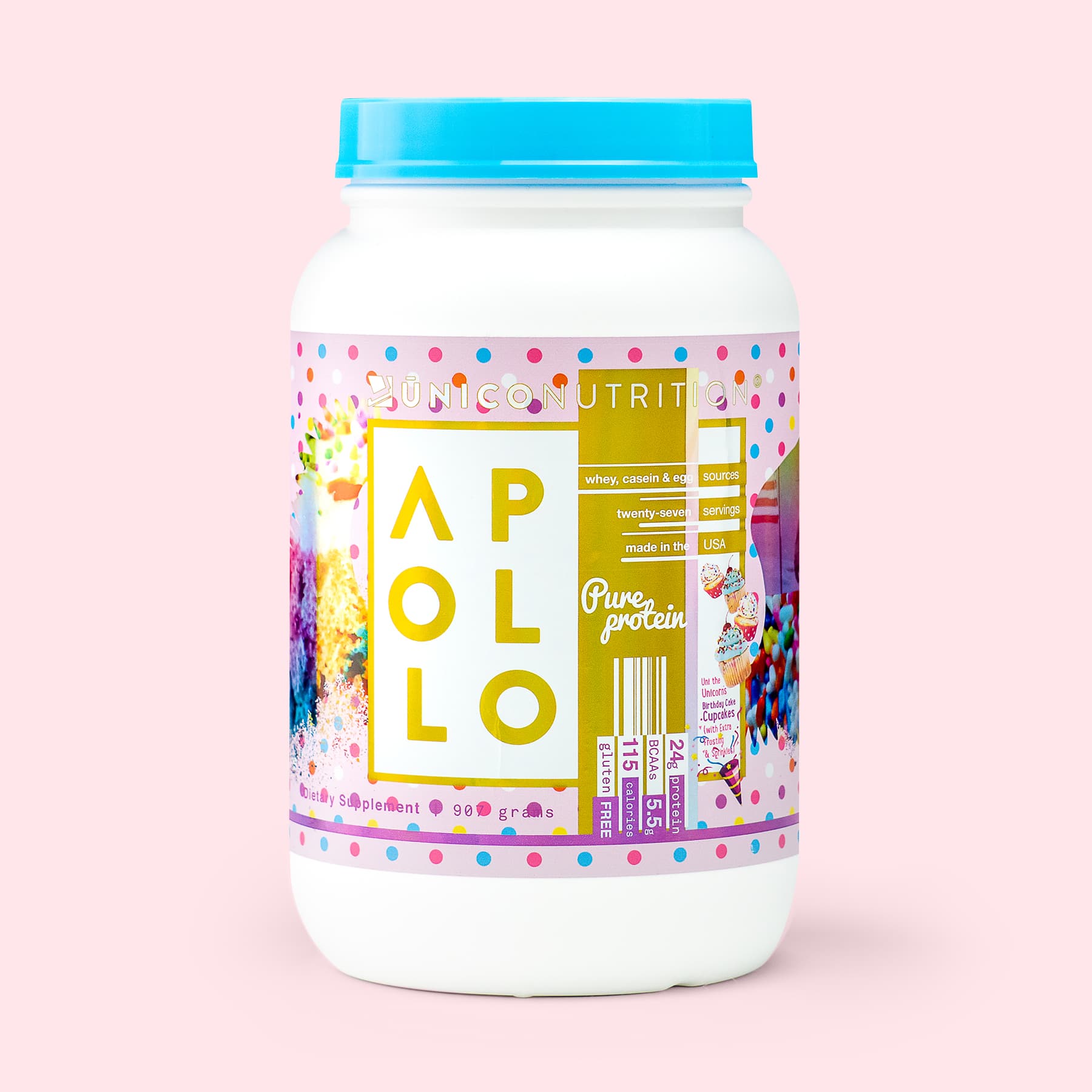 Birthday Cake Protein Powder With Sprinkles APOLLO Protein Unico