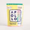unico apollo banana cream pie protein 16 servings stand-up pouch- studio photo of protein powder in neutral background setting