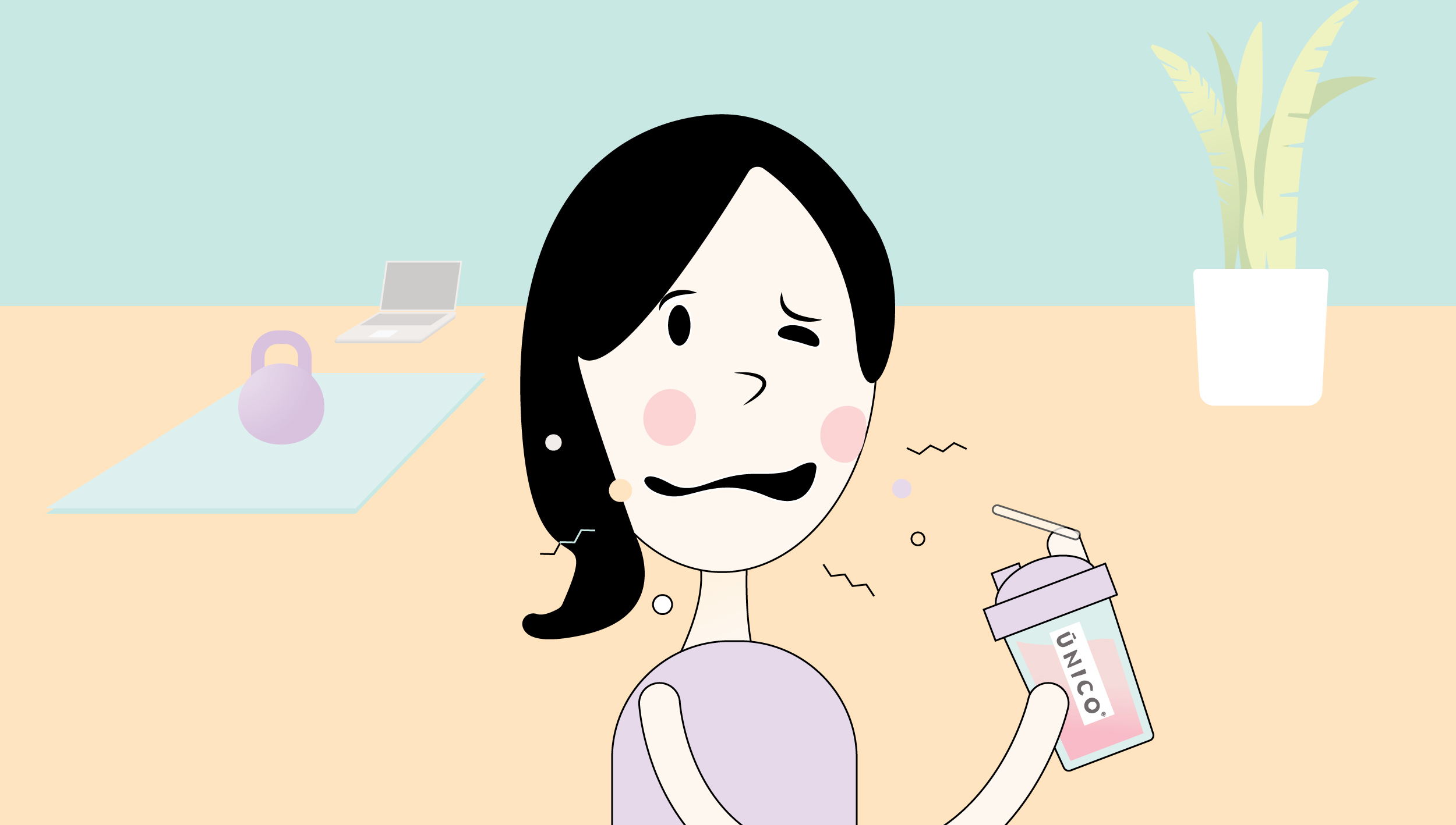 illustration of a woman experiencing pre workout itch from pre workout