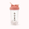 clear crystal unico shaker bottle with pink lid