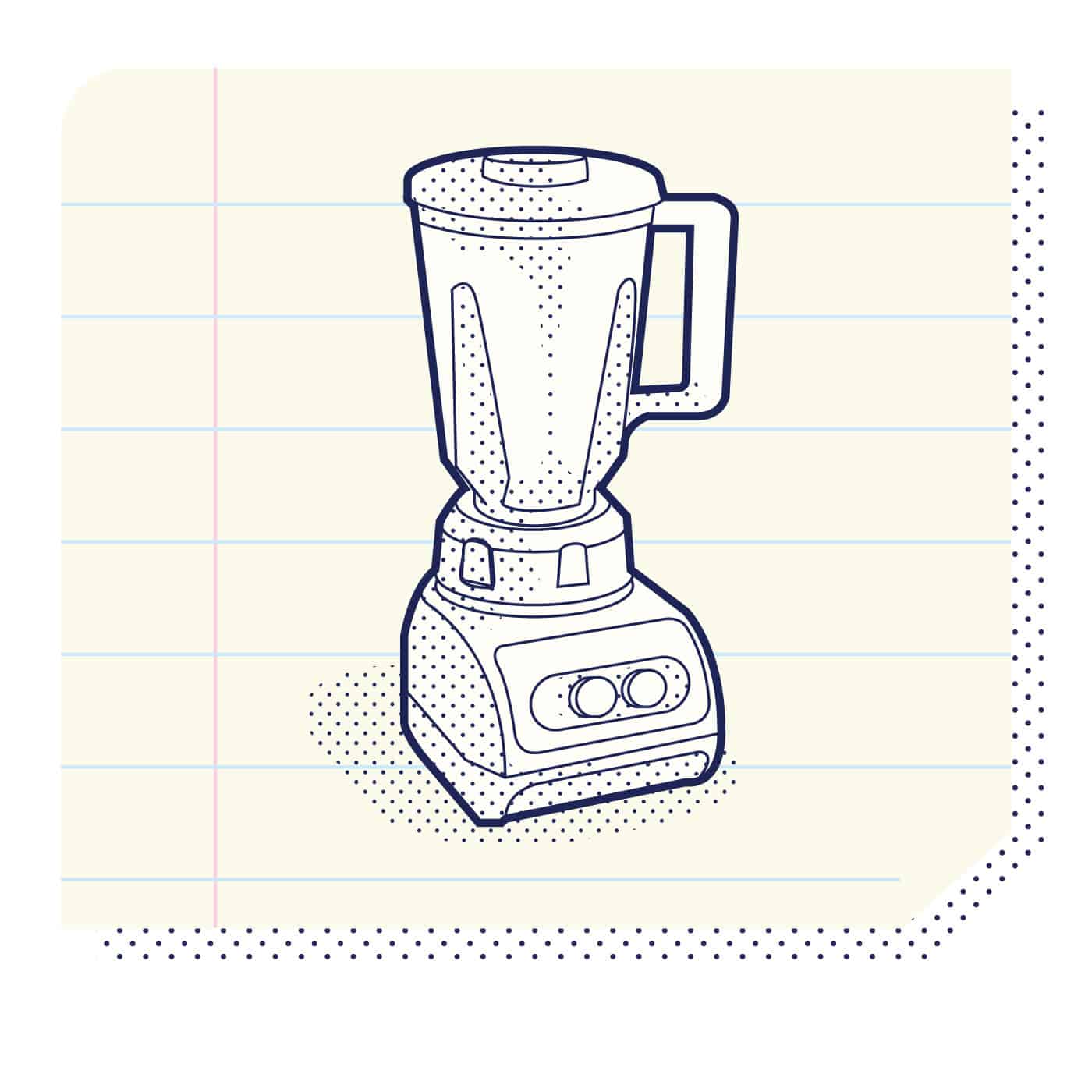 illustration of a blender making a protein shake