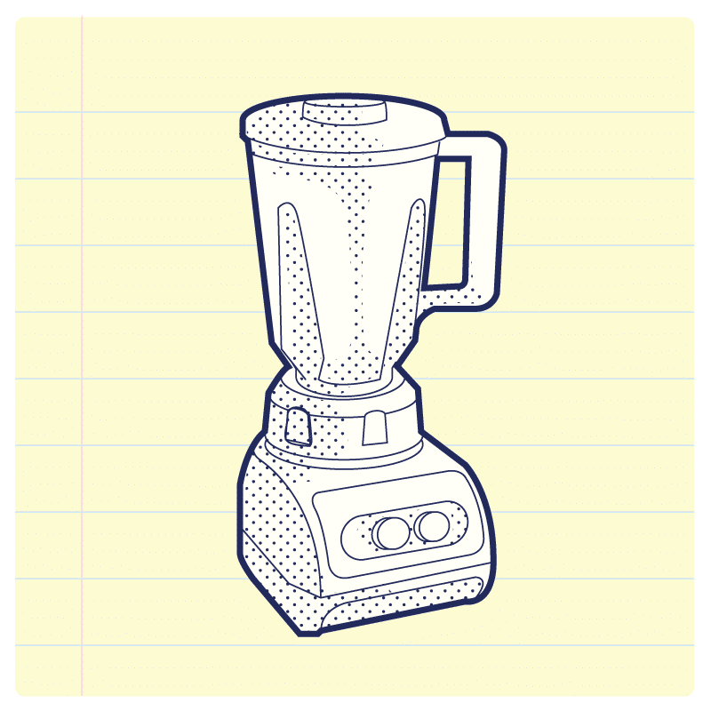 illustration of a blender making a protein shake